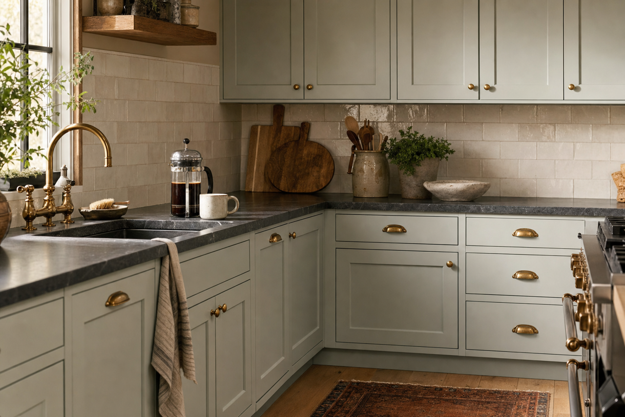 Imperial Gray by Benjamin Moore on cabinets
