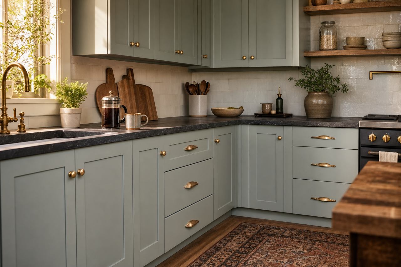 Castle by Benjamin Moore on cabinets