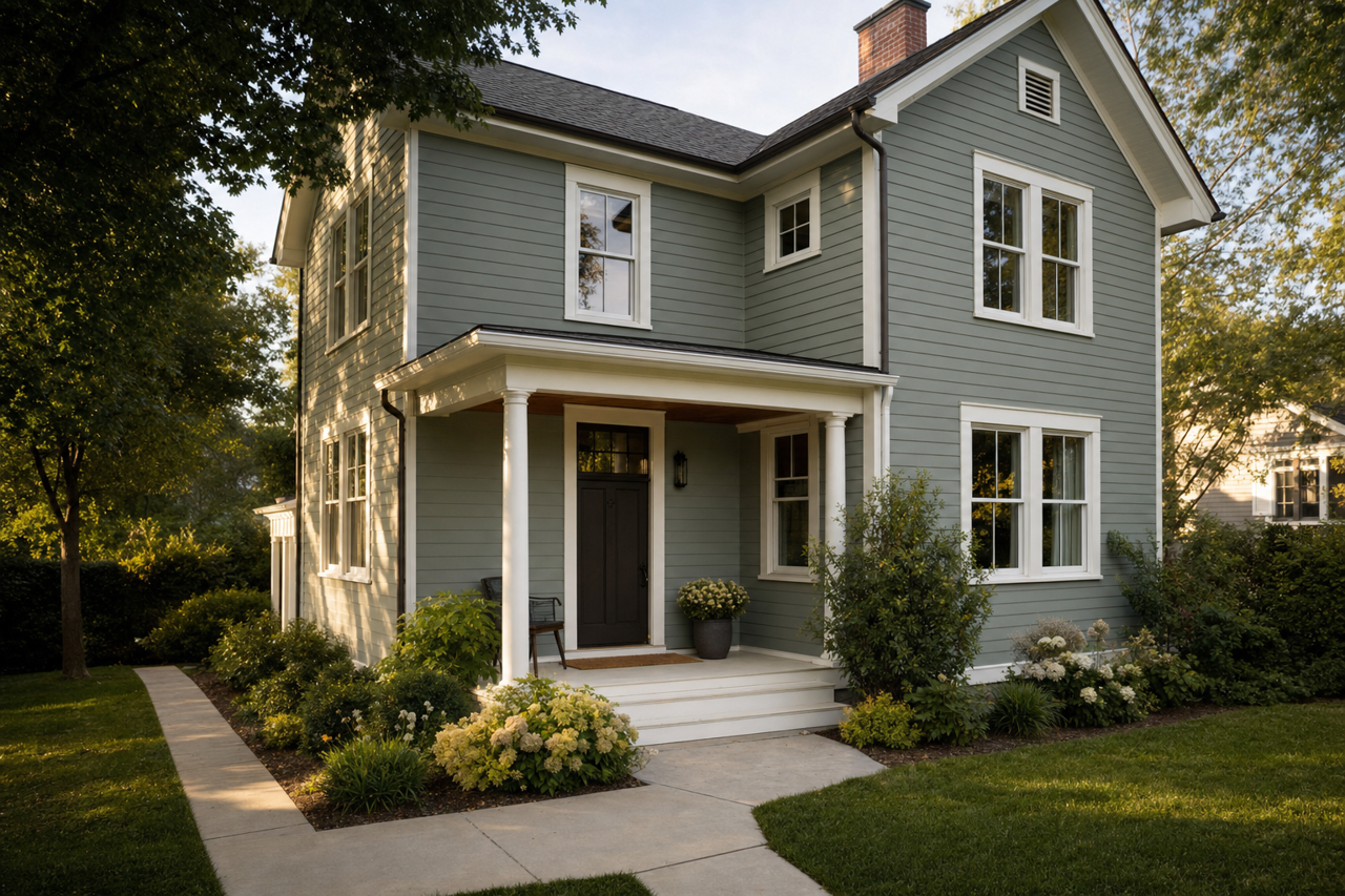 Rushing River by Benjamin Moore on exterior