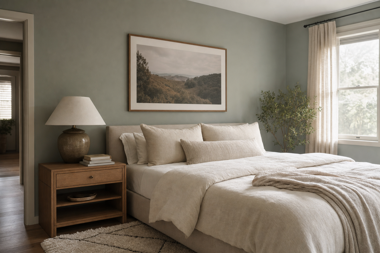 Rushing River by Benjamin Moore on interiors