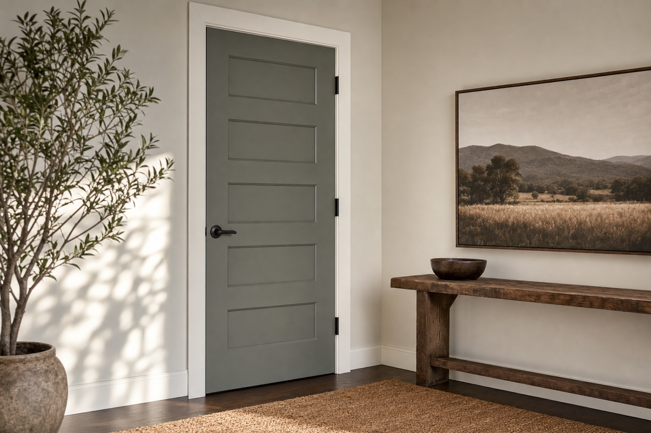 Rainy by Benjamin Moore on interior-doors