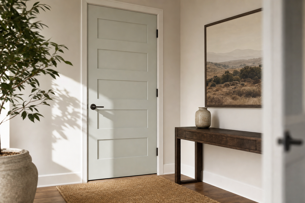 Arctic Gray by Benjamin Moore on interior-doors