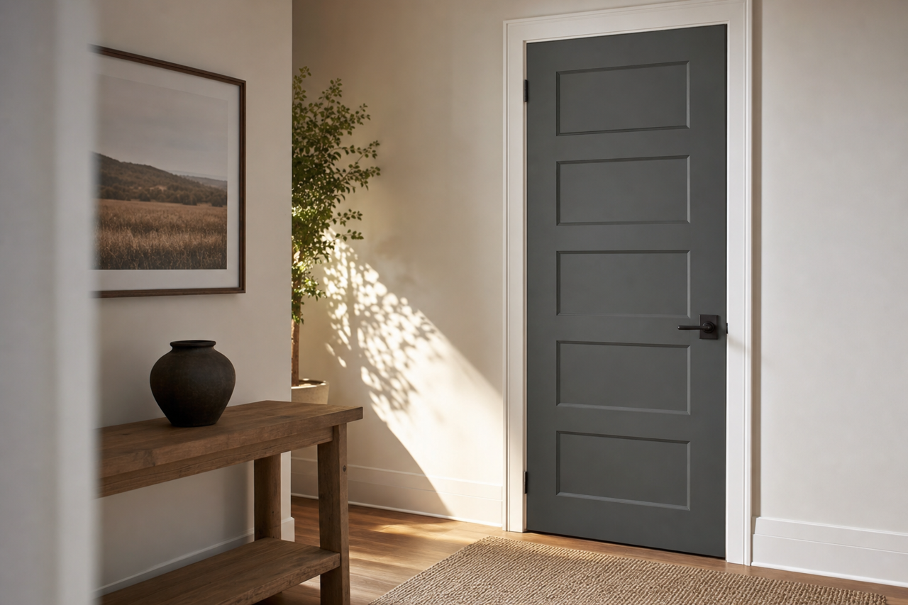 Deep River by Benjamin Moore on interior-doors