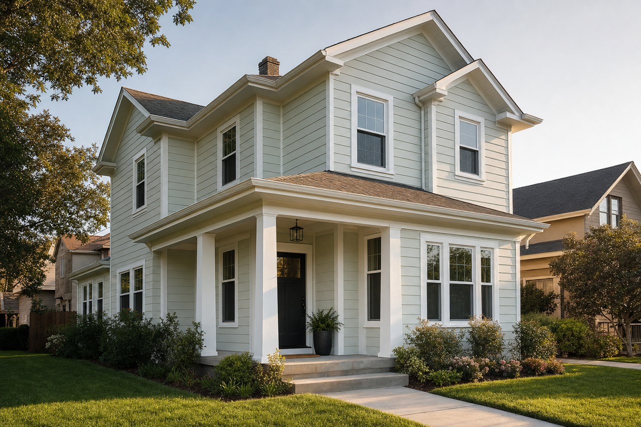 Silver Crest by Benjamin Moore on exterior