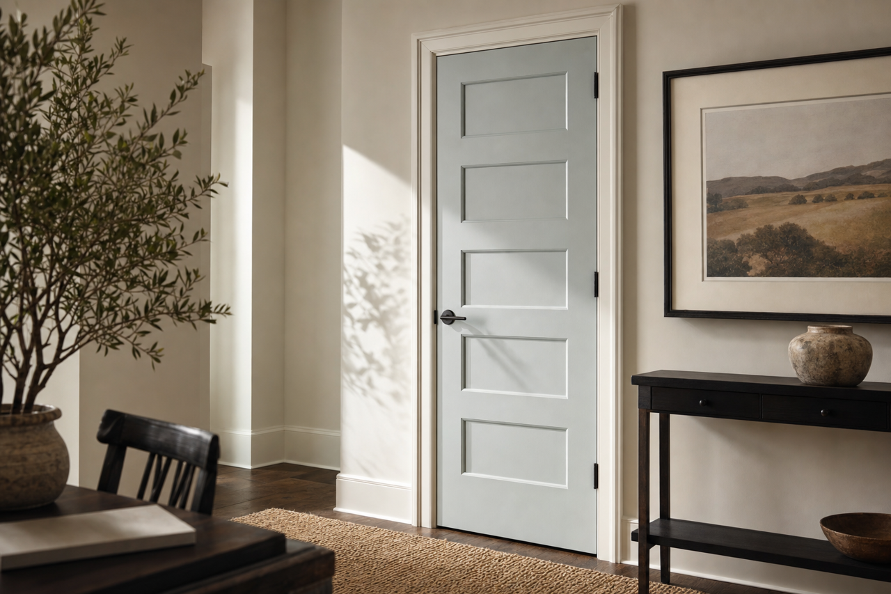 Wales Gray by Benjamin Moore on interior-doors