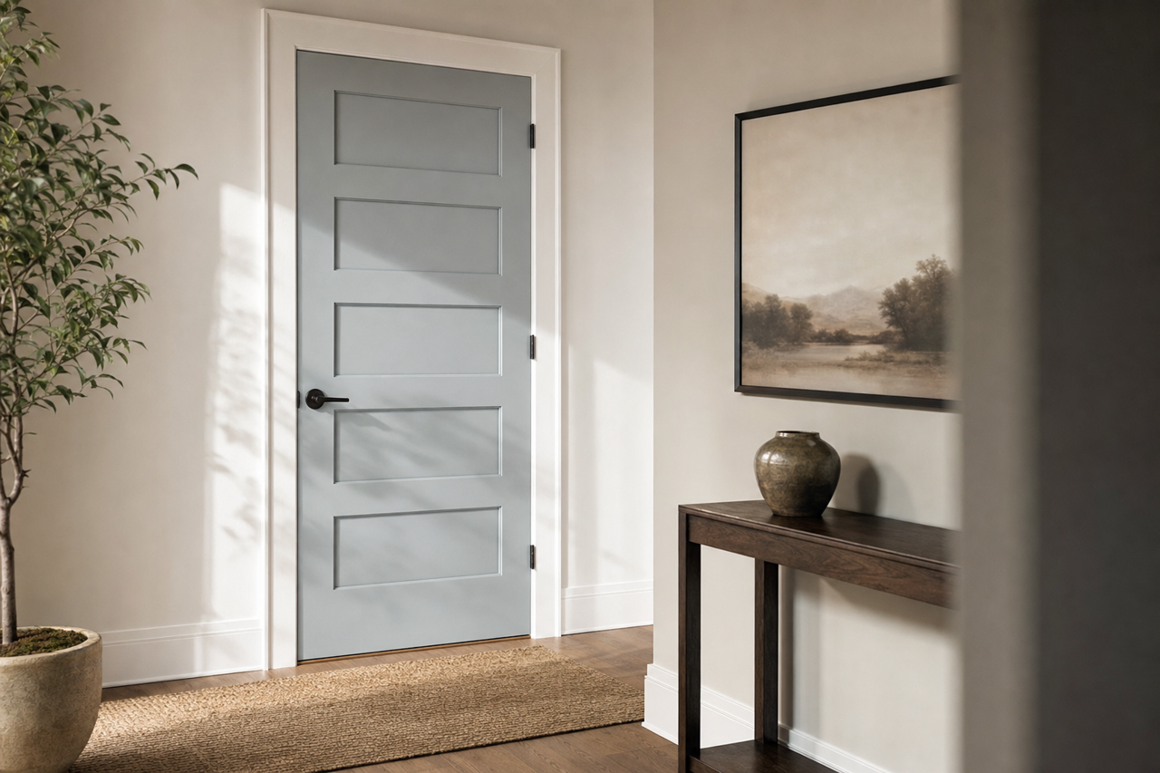 Silver by Benjamin Moore on interior-doors