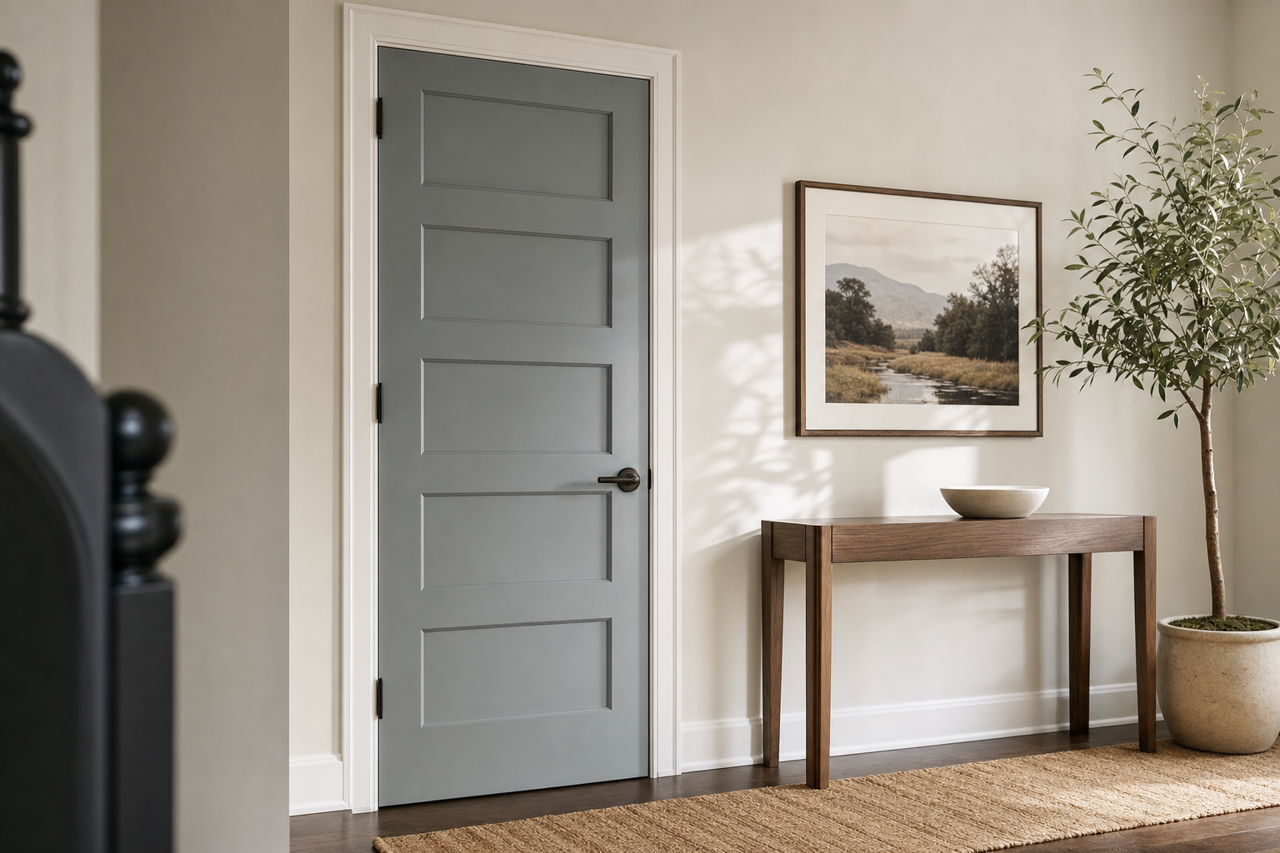 Gray Pinstripe by Benjamin Moore on interior-doors
