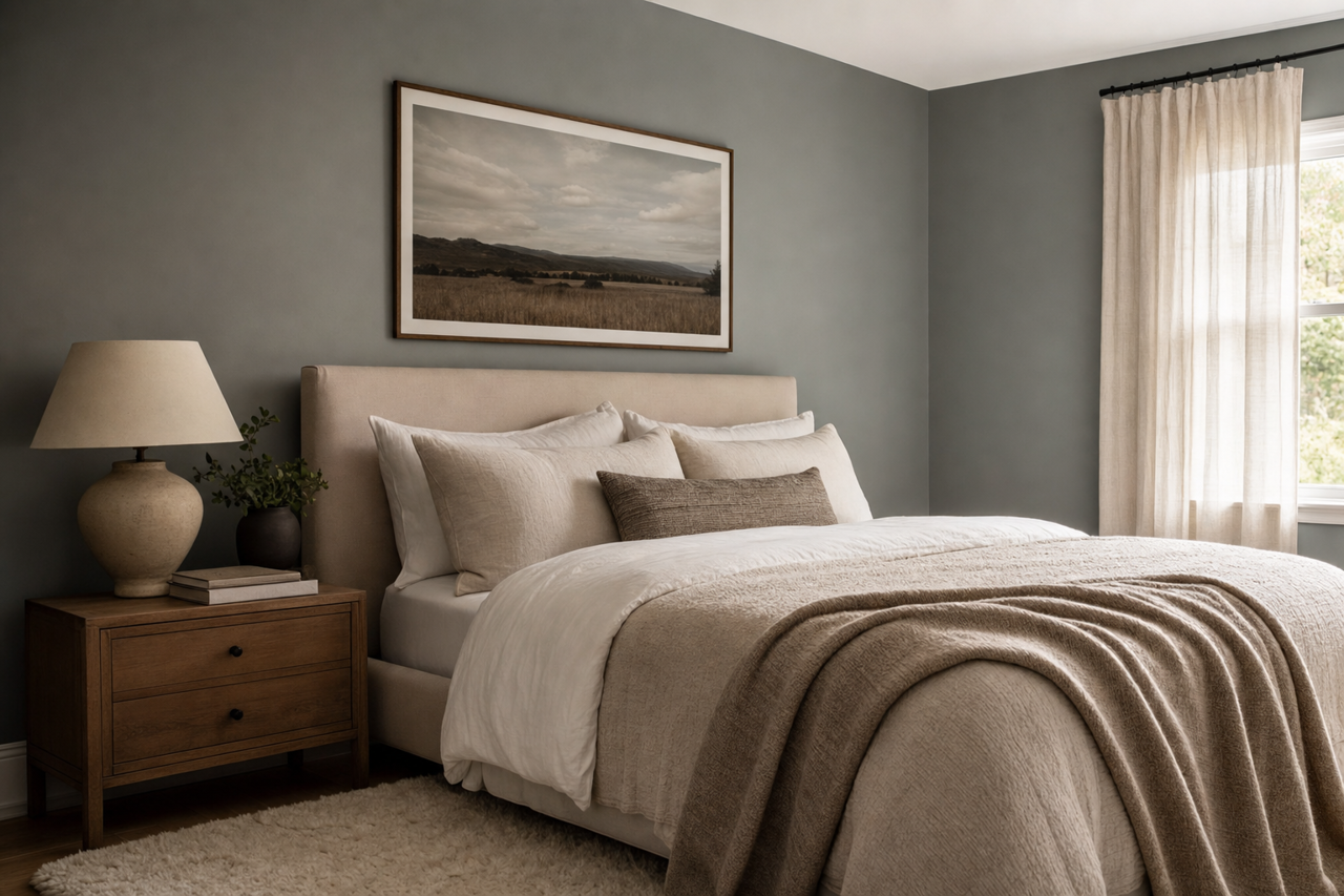 Gray Pinstripe by Benjamin Moore on interiors