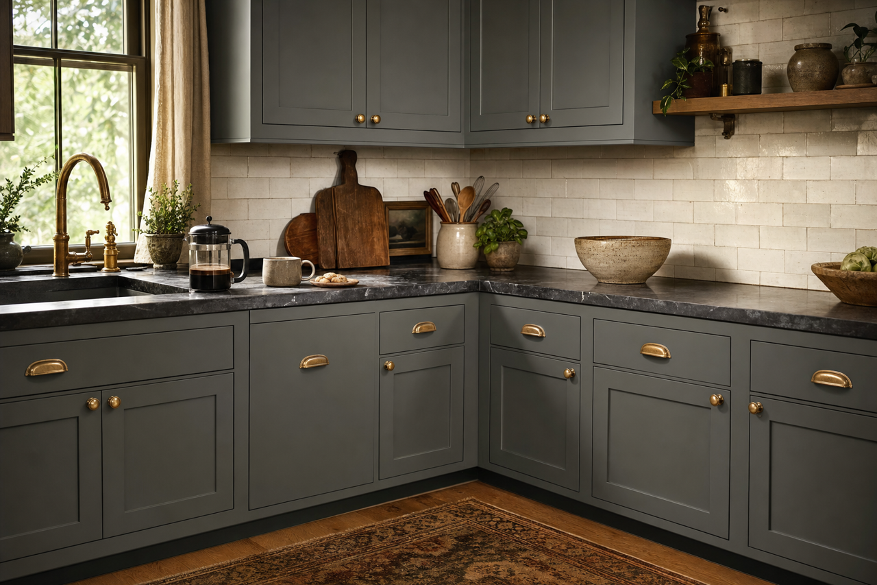 Kitty by Benjamin Moore on cabinets