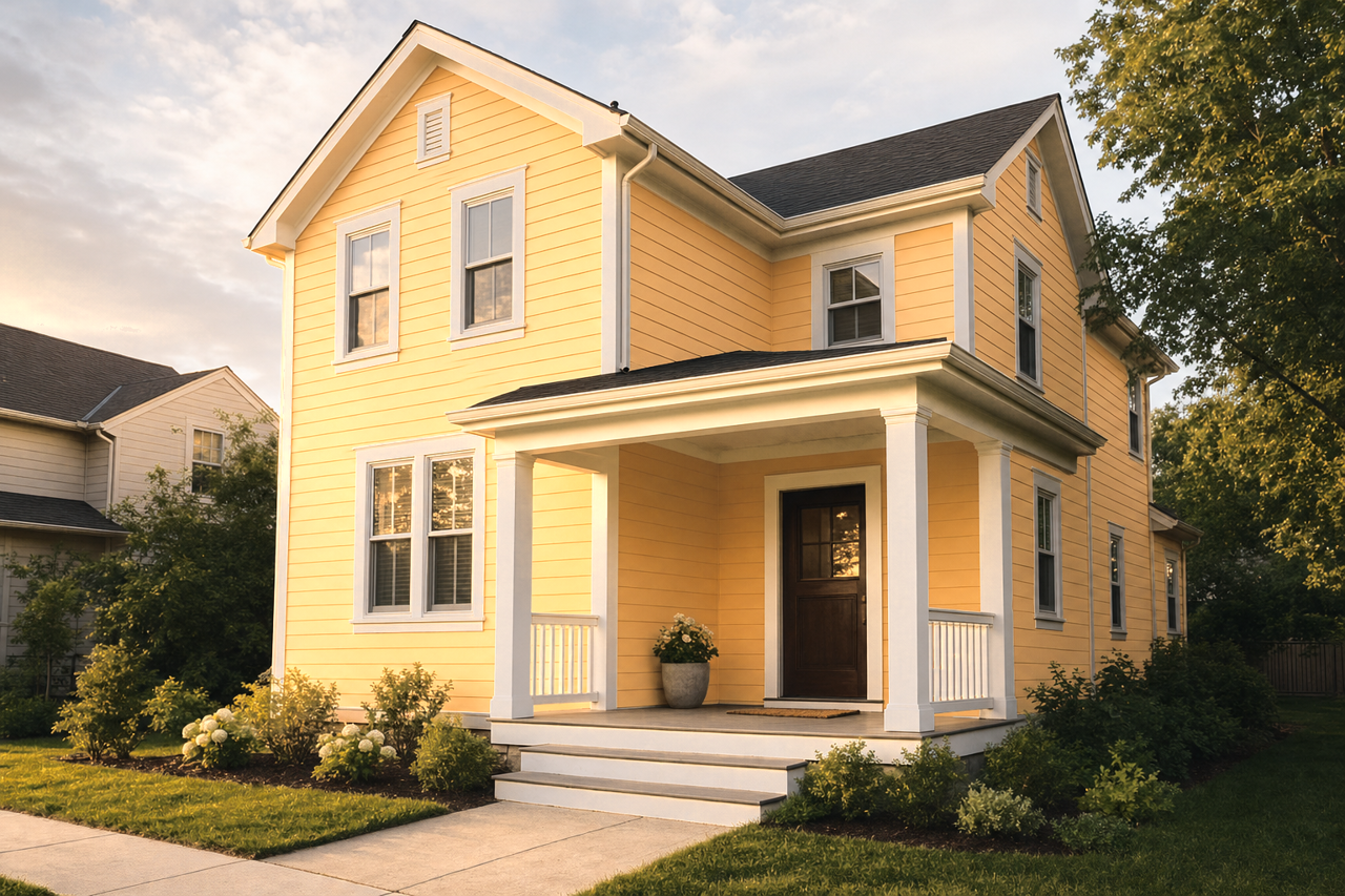 Peach Crisp by Benjamin Moore on exterior