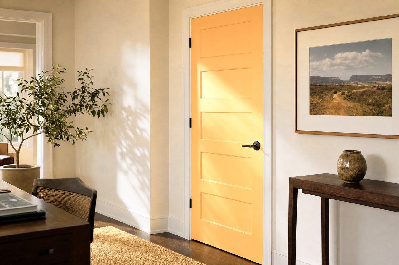 Peach Crisp by Benjamin Moore on interior-doors