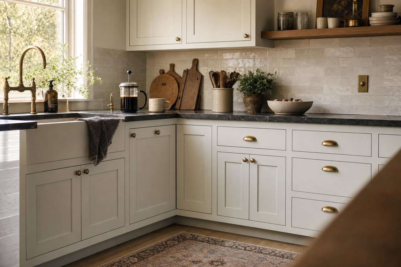 Sterling by Benjamin Moore on cabinets