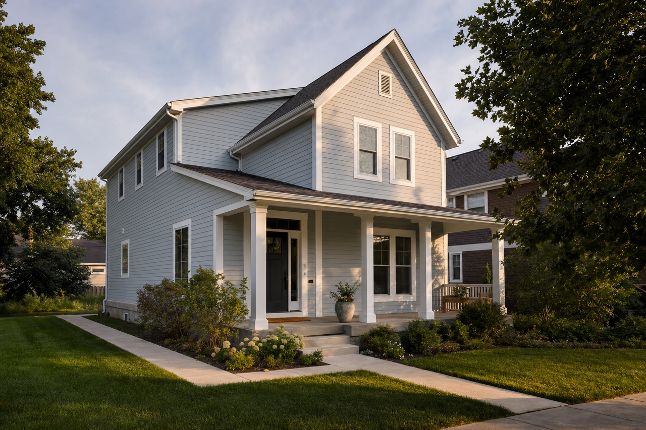 Blue by Benjamin Moore on exterior