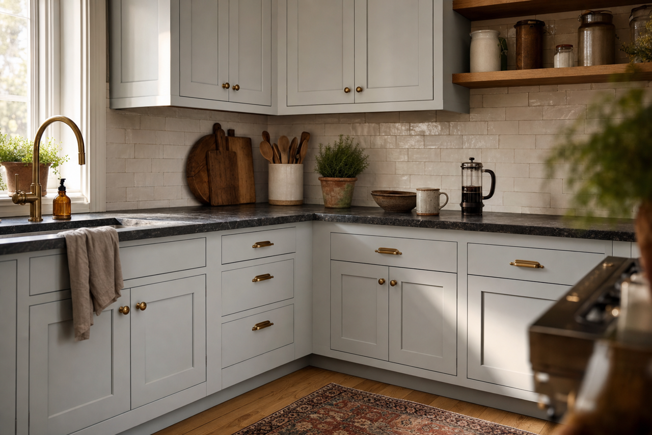 Marina by Benjamin Moore on cabinets