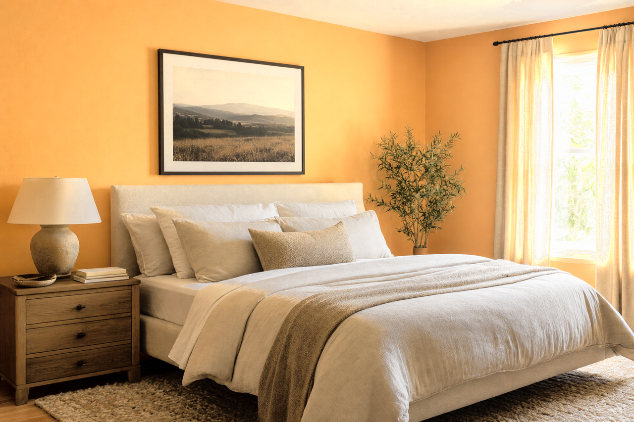 Soft Marigold by Benjamin Moore on interiors