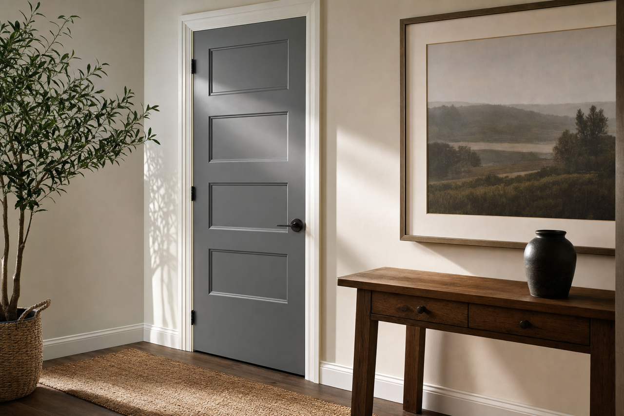 Gunmetal by Benjamin Moore on interior-doors
