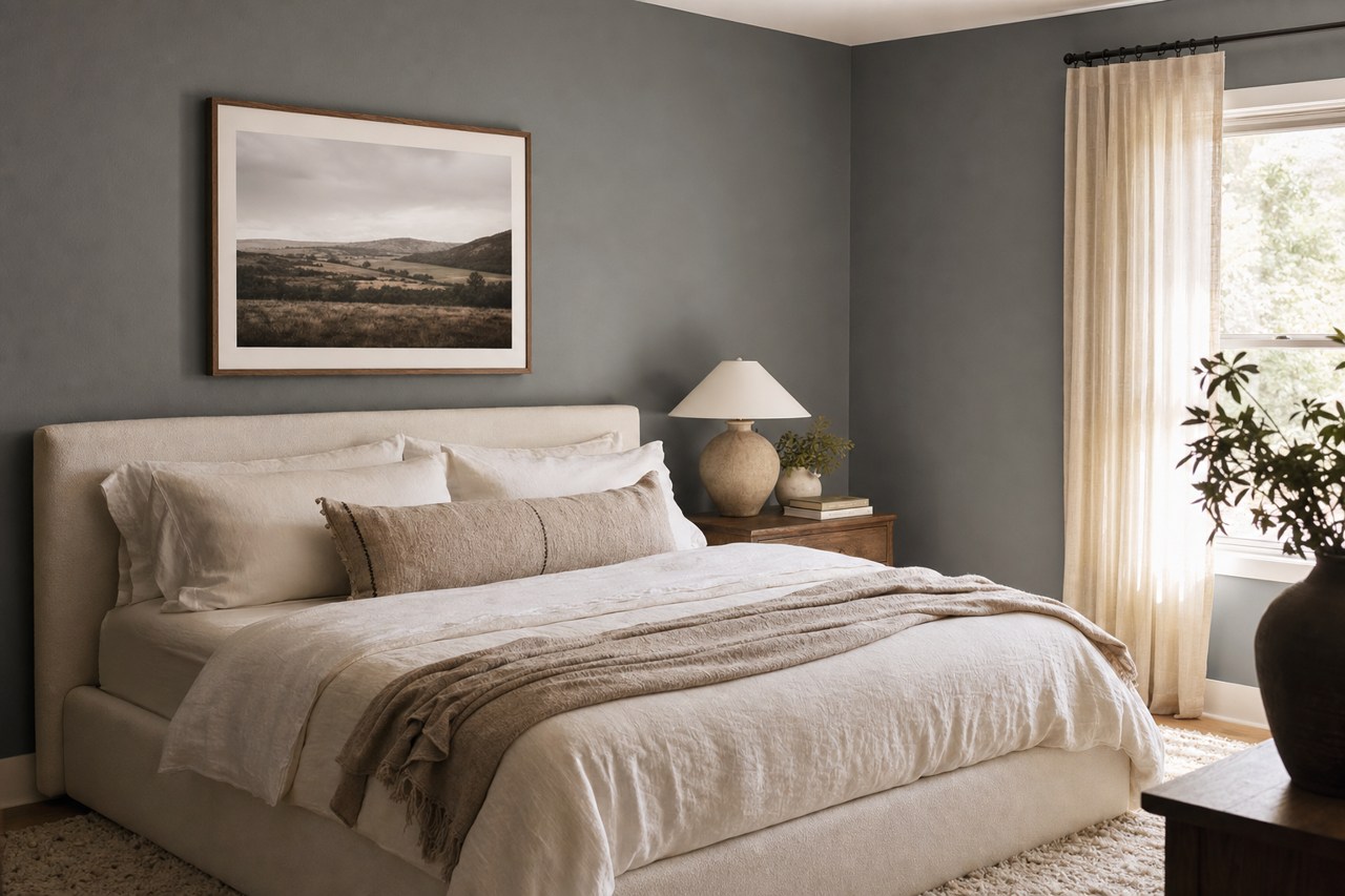 Gunmetal by Benjamin Moore on interiors