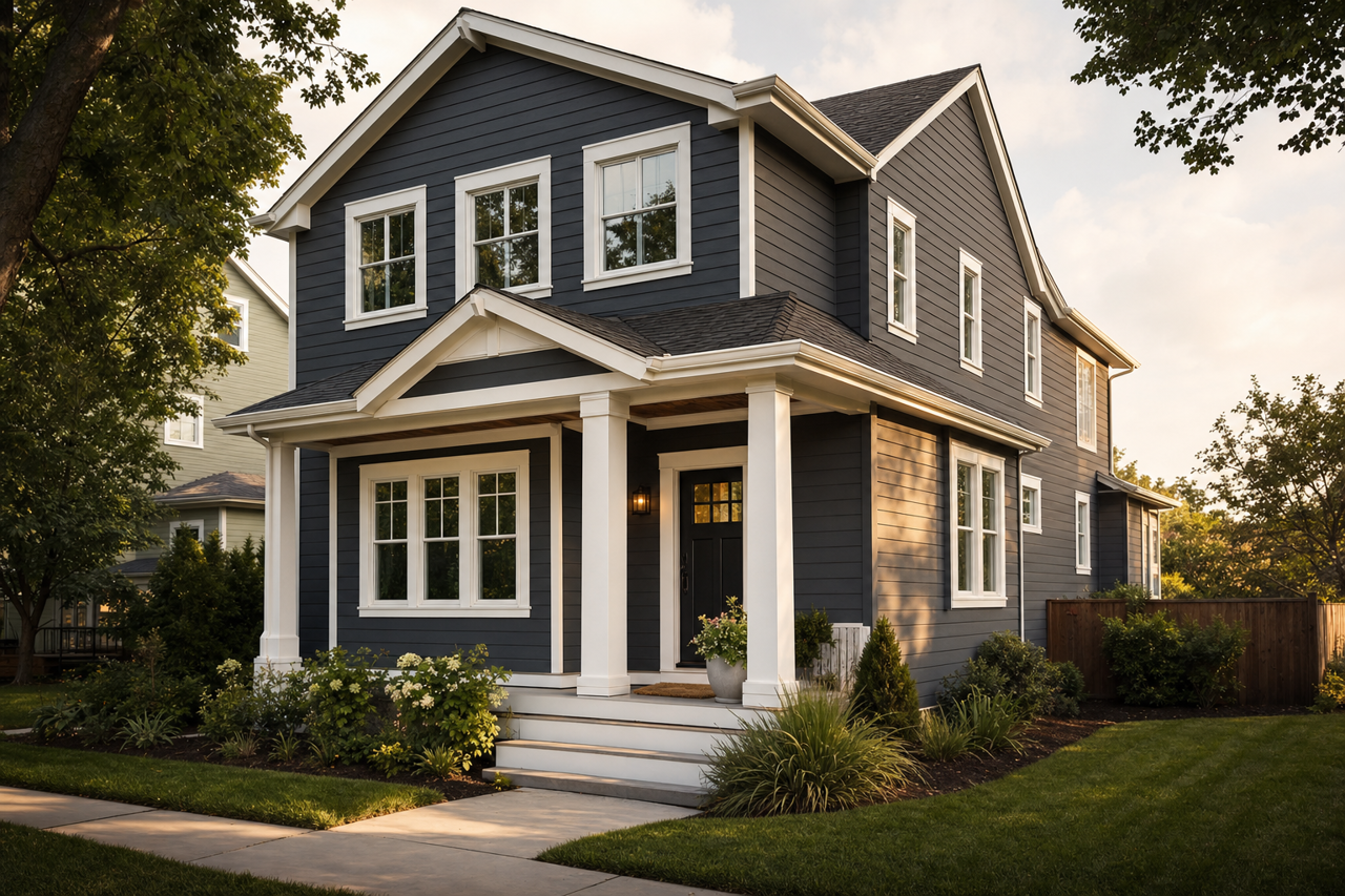 Graphite by Benjamin Moore on exterior