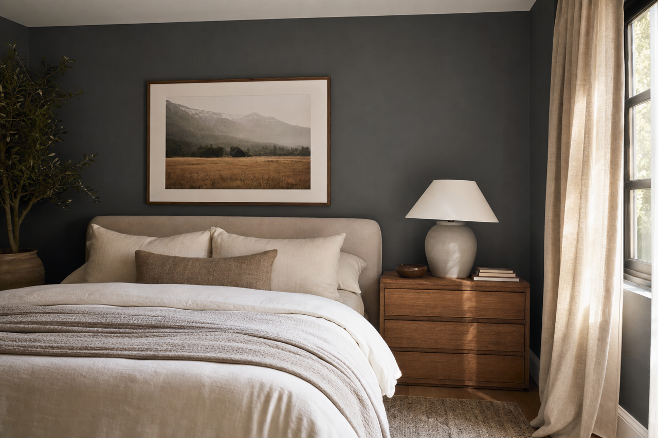Graphite by Benjamin Moore on interiors