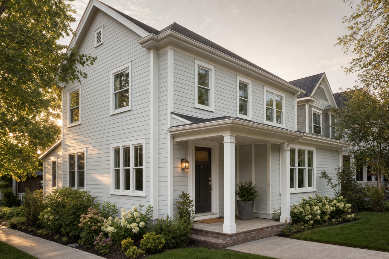 Silvery by Benjamin Moore on exterior
