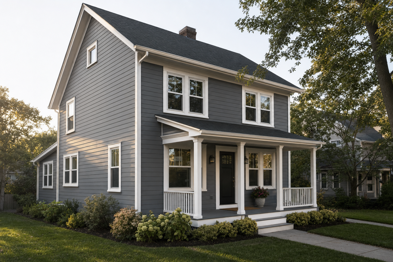 Ashland Slate by Benjamin Moore on exterior
