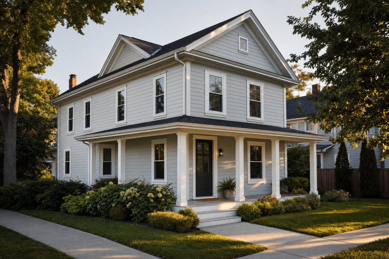 Pelican Gray by Benjamin Moore on exterior