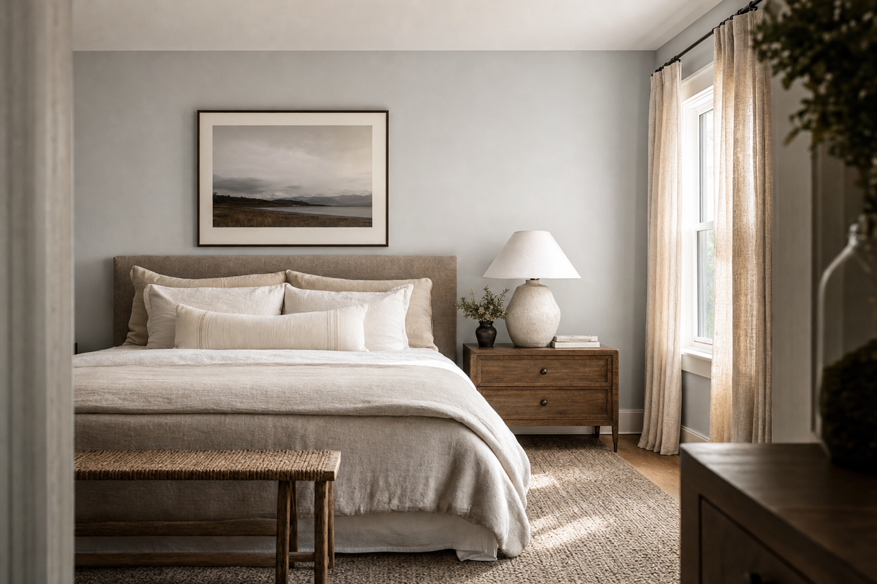 Pelican Gray by Benjamin Moore on interiors