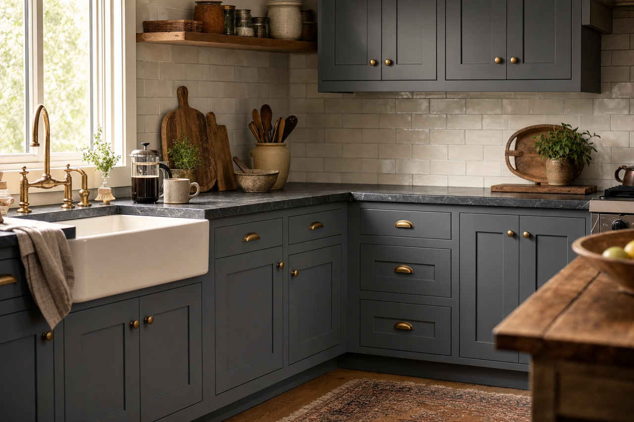Cheating Heart by Benjamin Moore on cabinets
