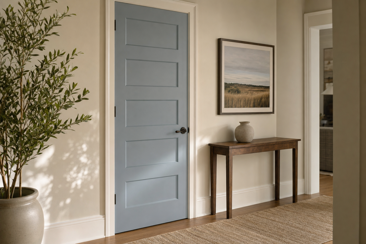 Mineral by Benjamin Moore on interior-doors