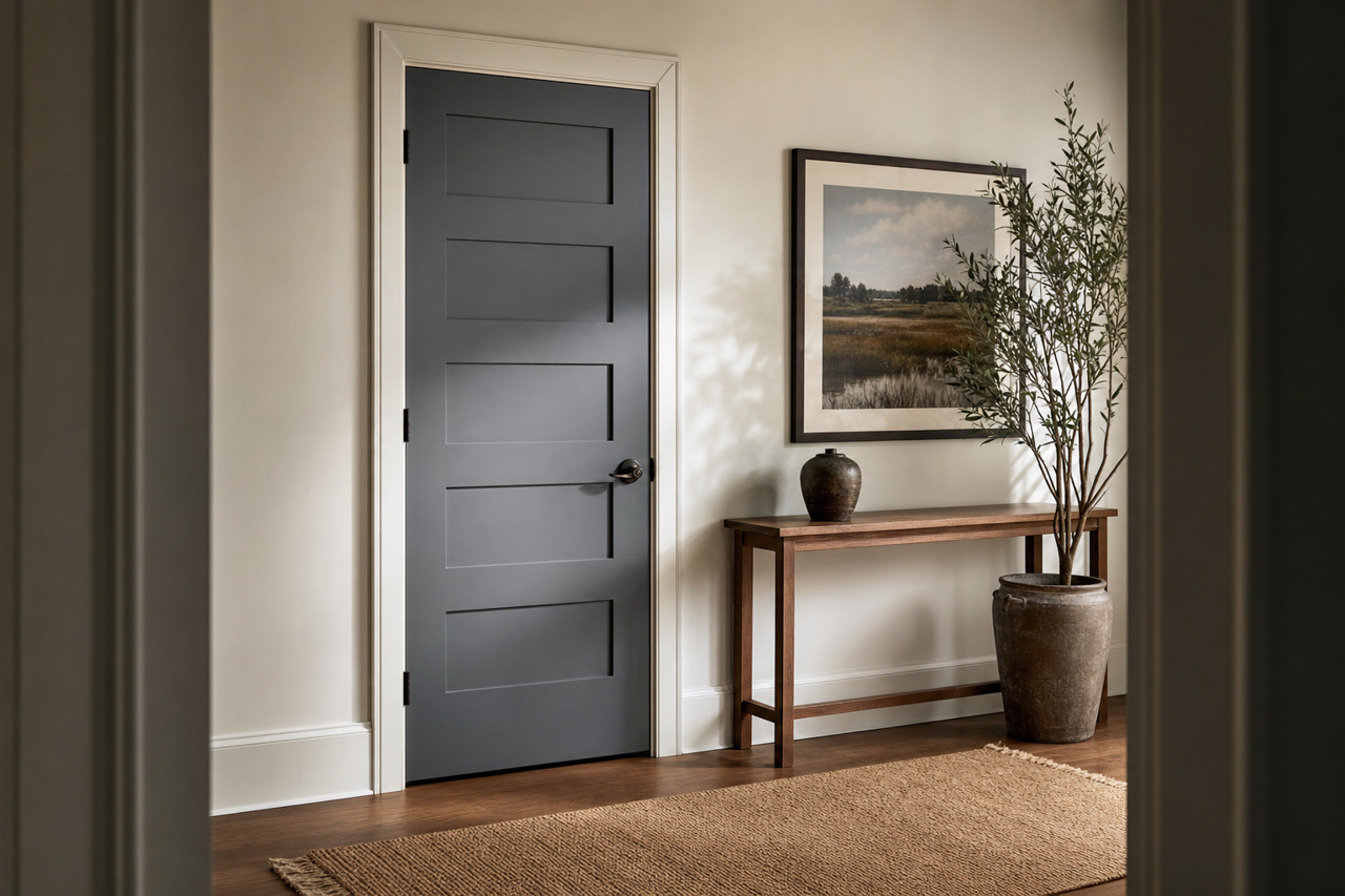 Westcott Navy by Benjamin Moore on interior-doors