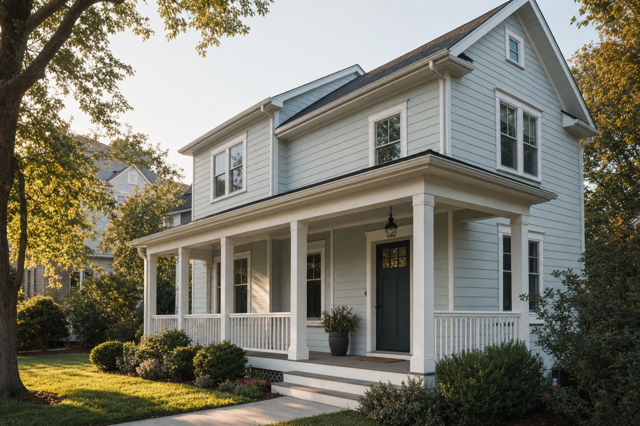 Blue Lace by Benjamin Moore on exterior