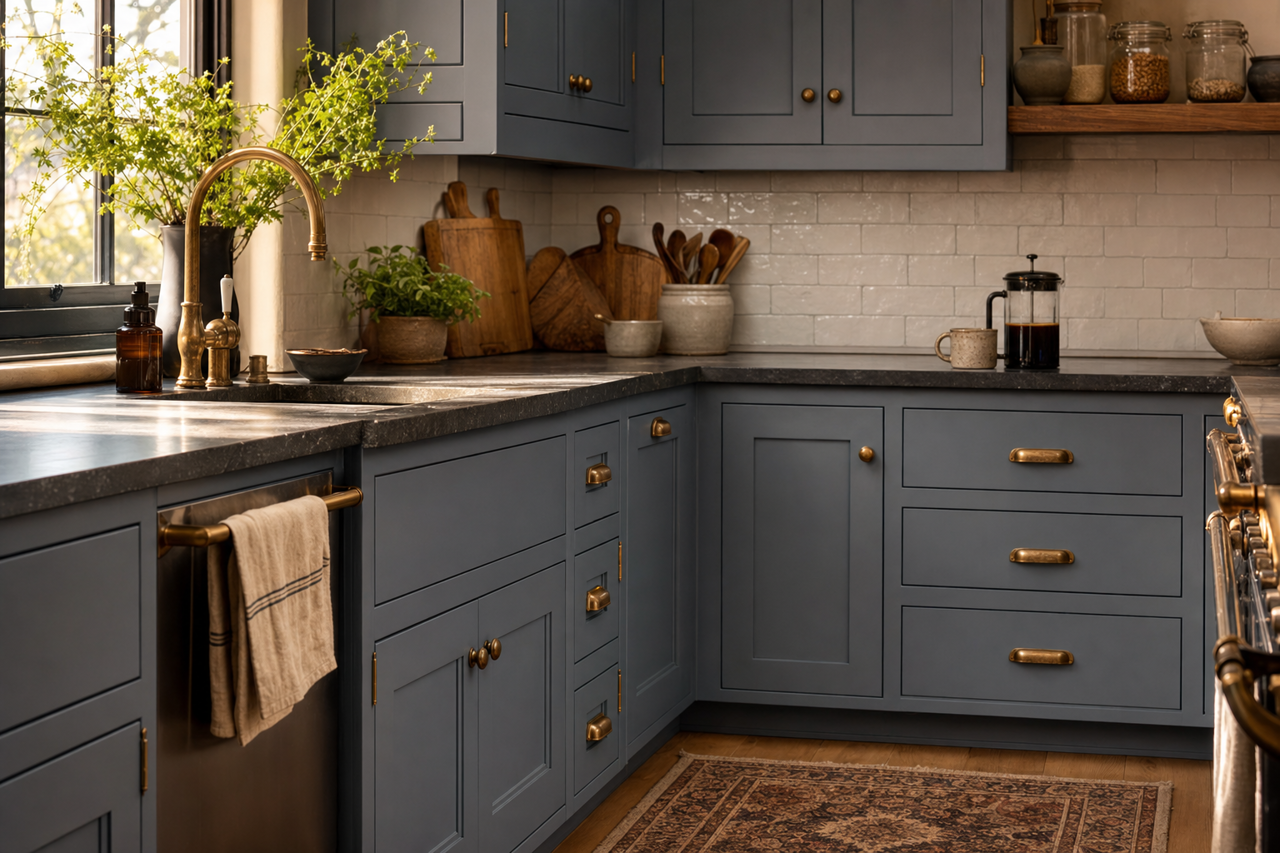 Bachelor by Benjamin Moore on cabinets
