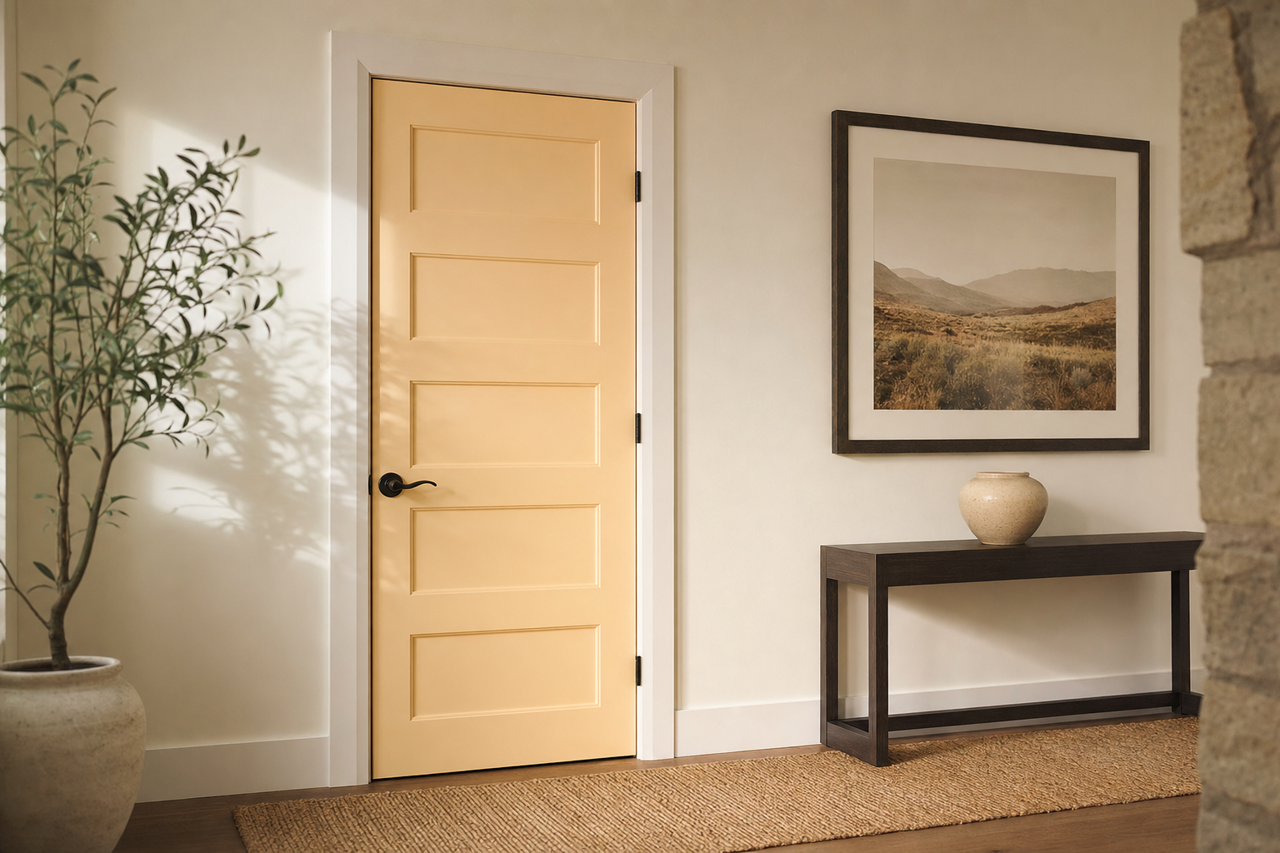 Somerset Peach by Benjamin Moore on interior-doors