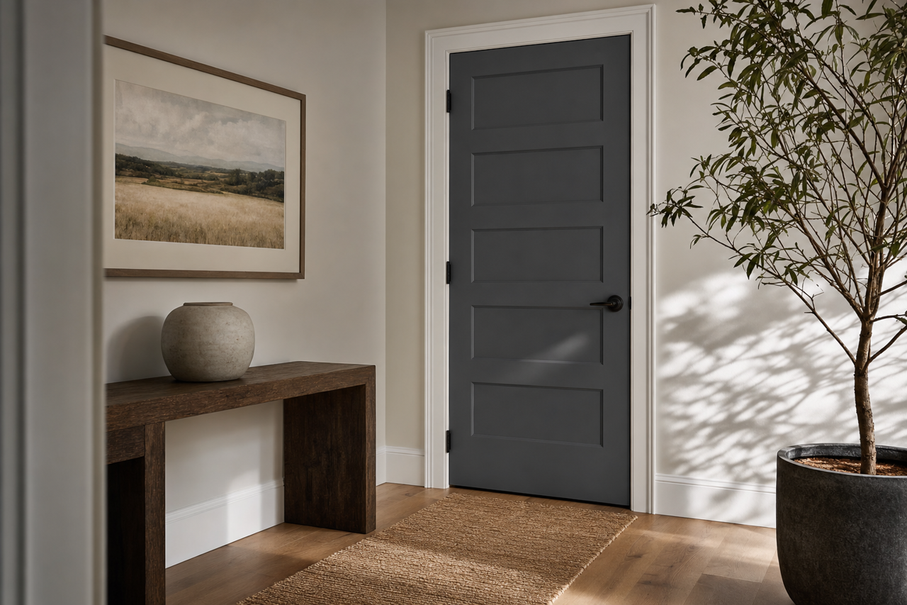 Midnight by Benjamin Moore on interior-doors