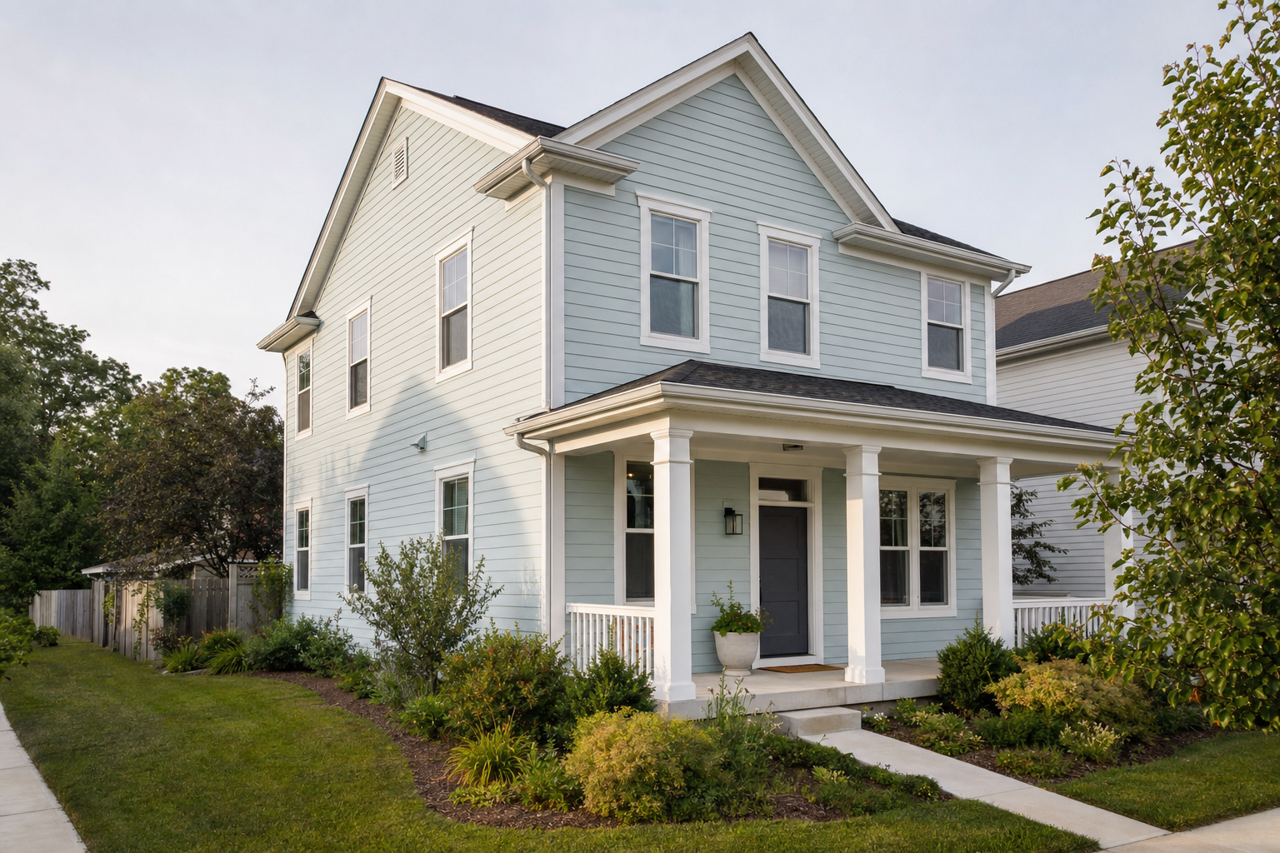 Brittany Blue by Benjamin Moore on exterior