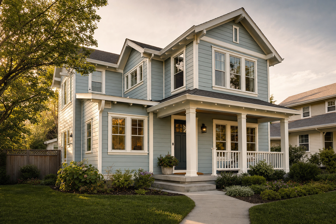 Santorini by Benjamin Moore on exterior