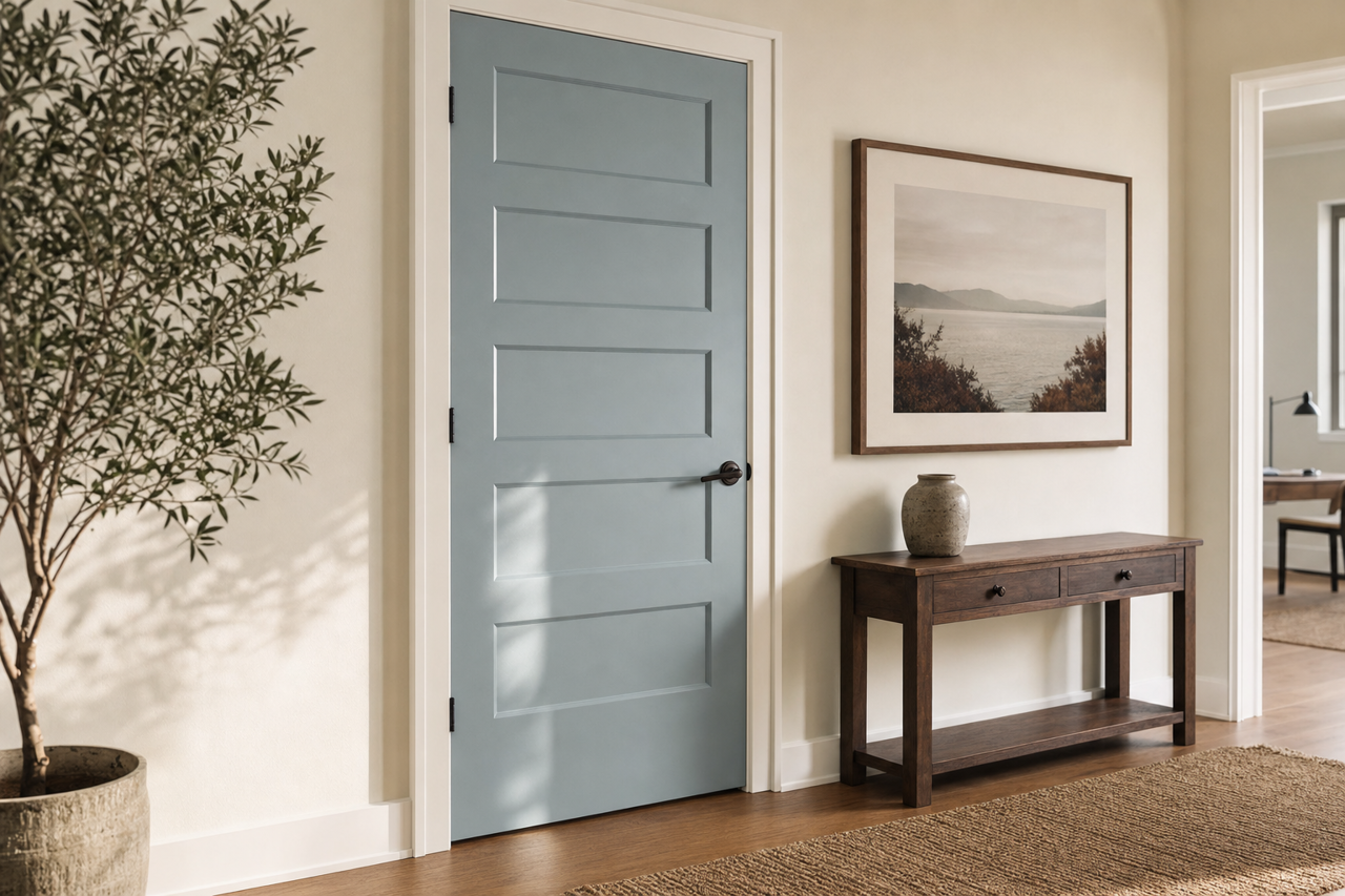 Water's Edge by Benjamin Moore on interior-doors