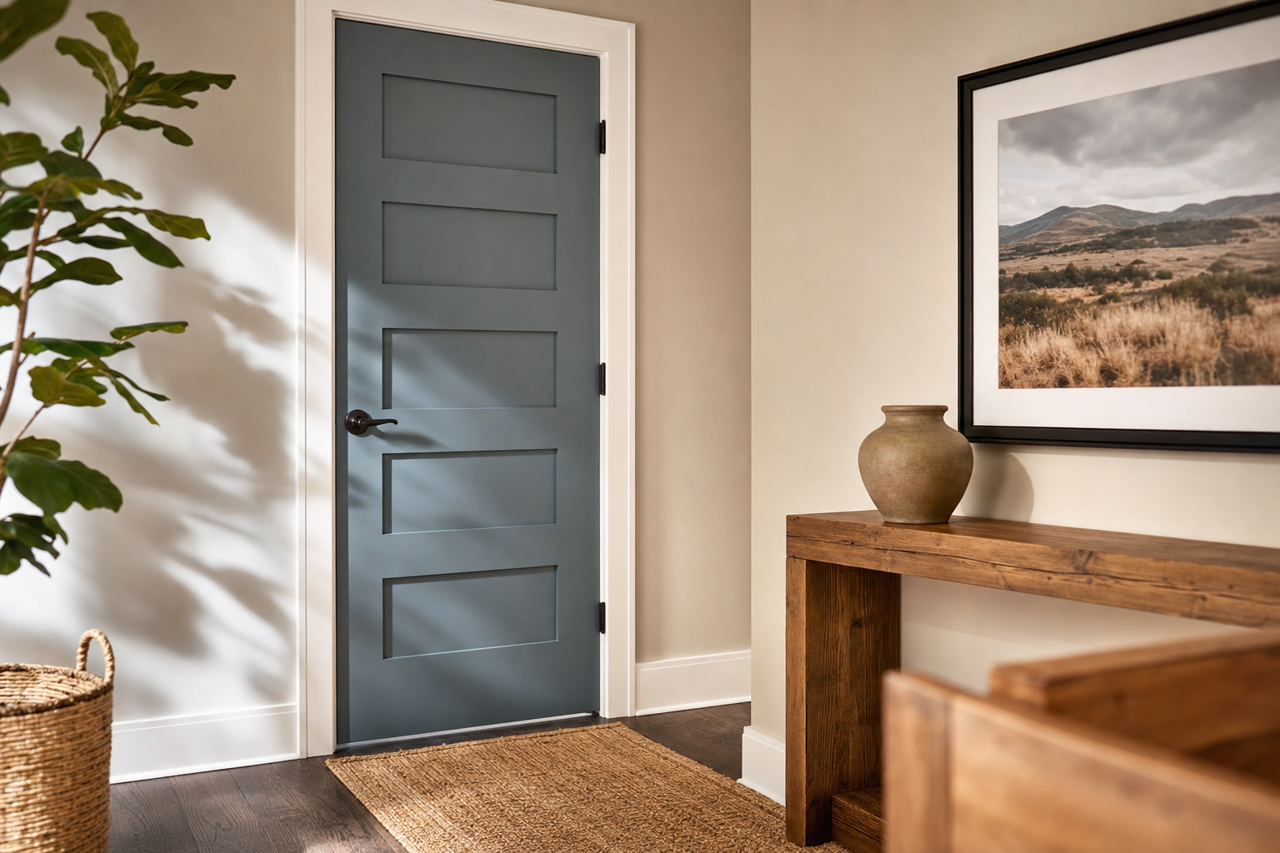Blue Spruce by Benjamin Moore on interior-doors