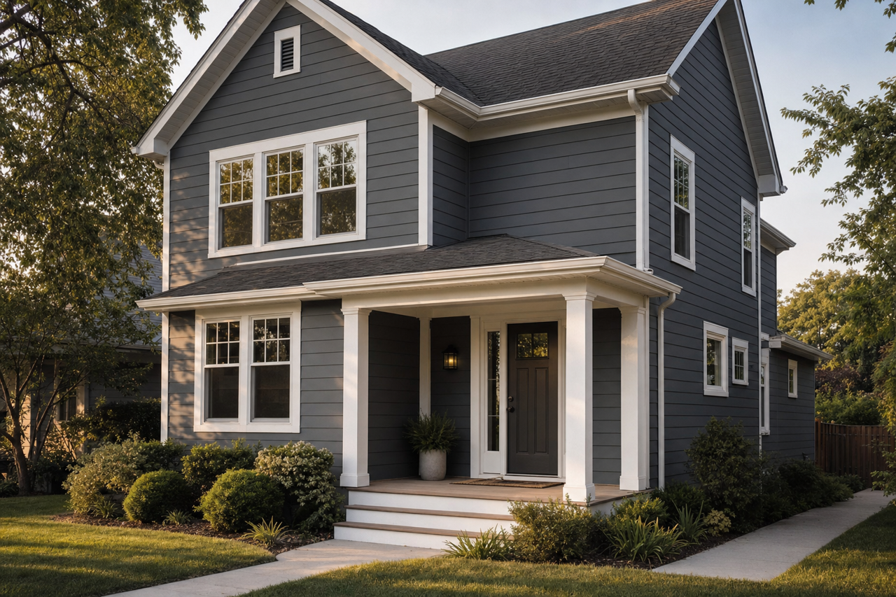 Midnight Blue by Benjamin Moore on exterior