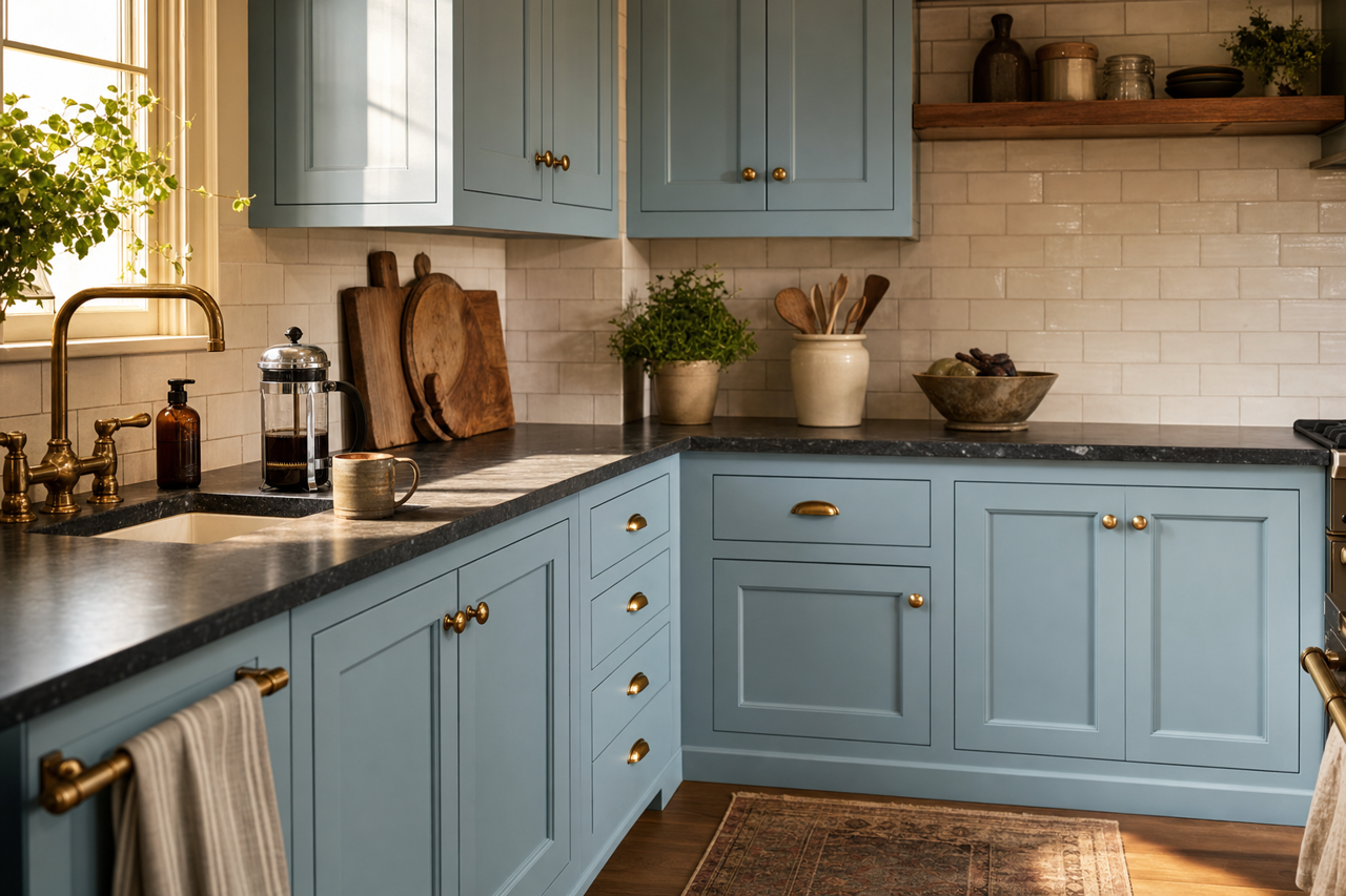 Slate by Benjamin Moore on cabinets