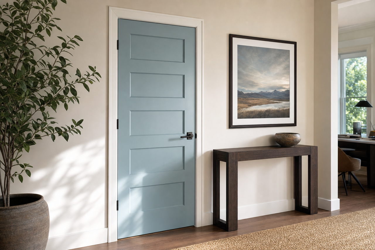 Slate by Benjamin Moore on interior-doors