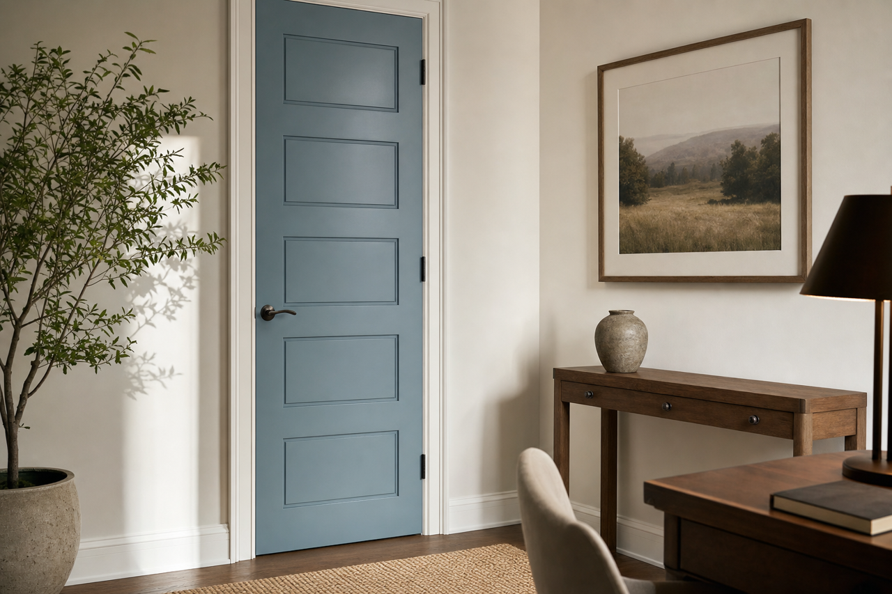 Polaris by Benjamin Moore on interior-doors