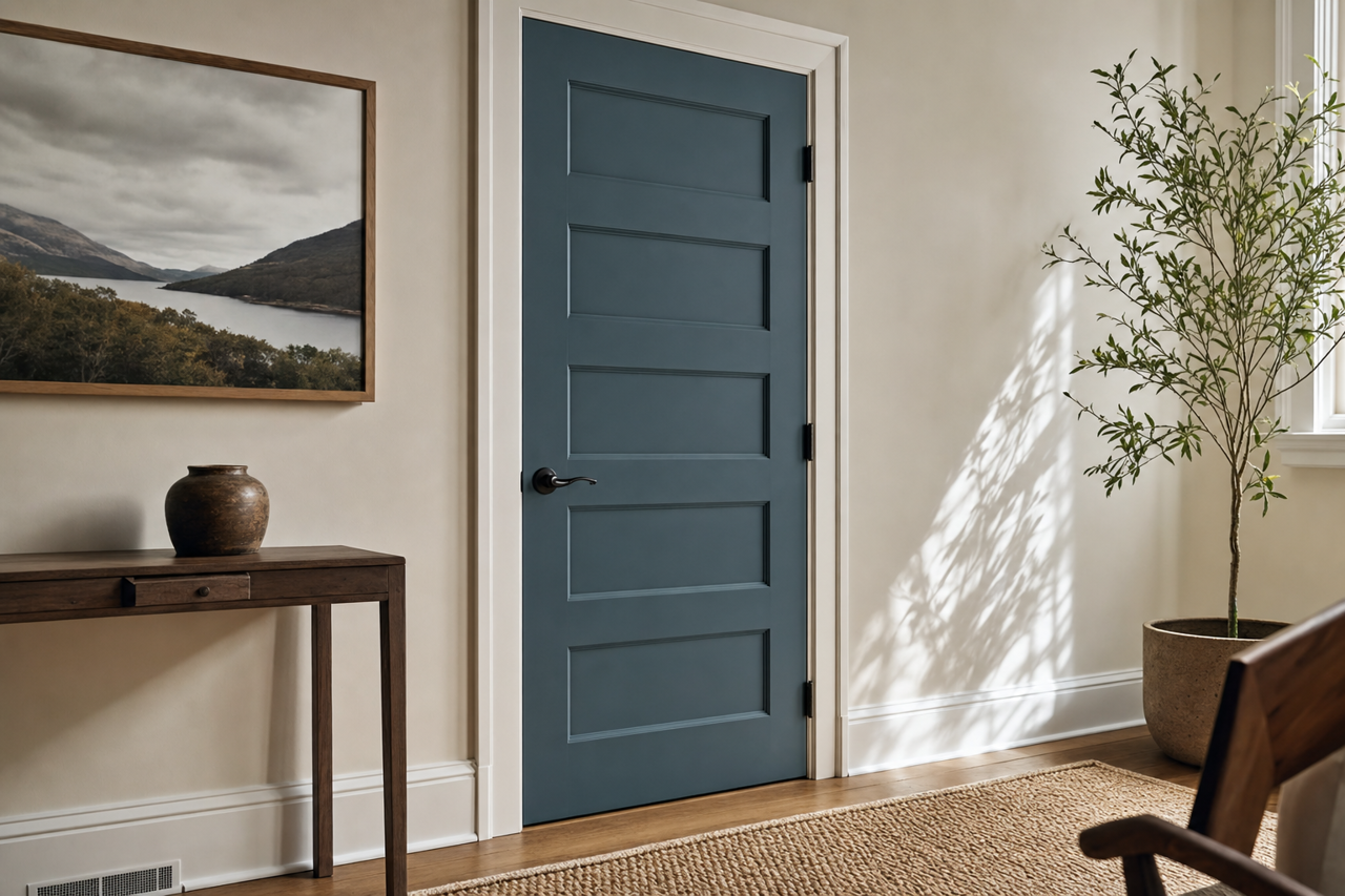 New Providence Navy by Benjamin Moore on interior-doors