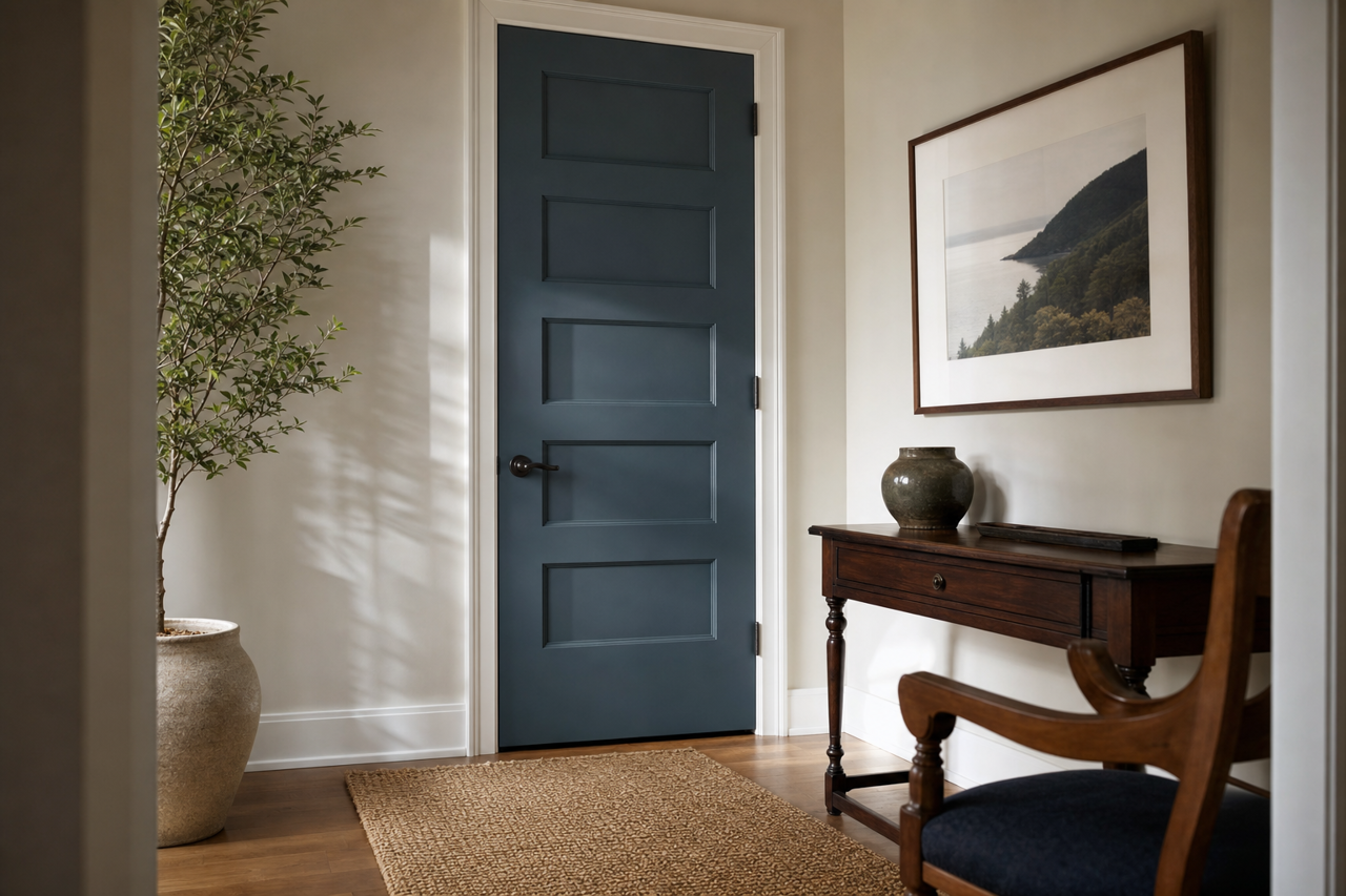 Navy Masterpiece by Benjamin Moore on interior-doors