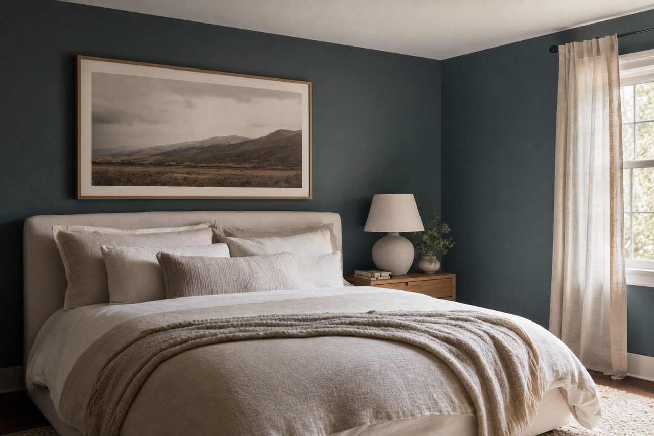 Navy Masterpiece by Benjamin Moore on interiors