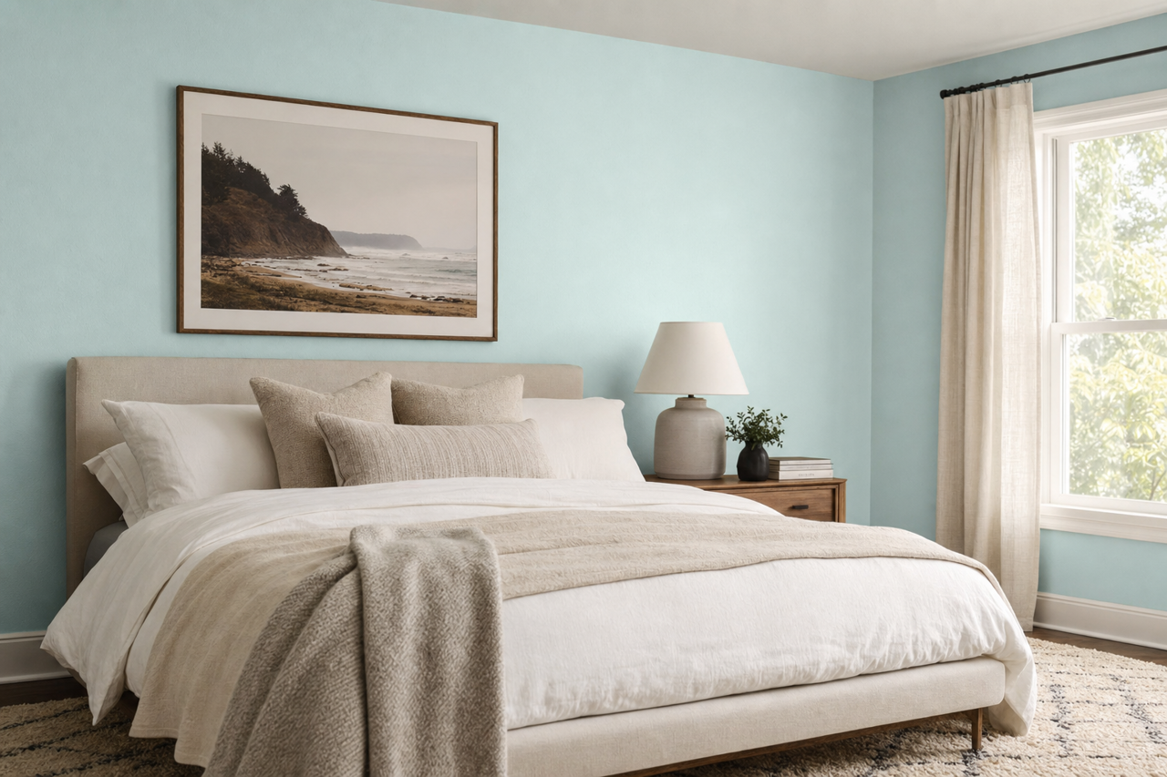 Glacier Blue by Benjamin Moore on interiors
