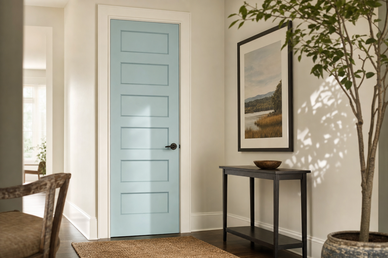 Ashwood Gray by Benjamin Moore on interior-doors