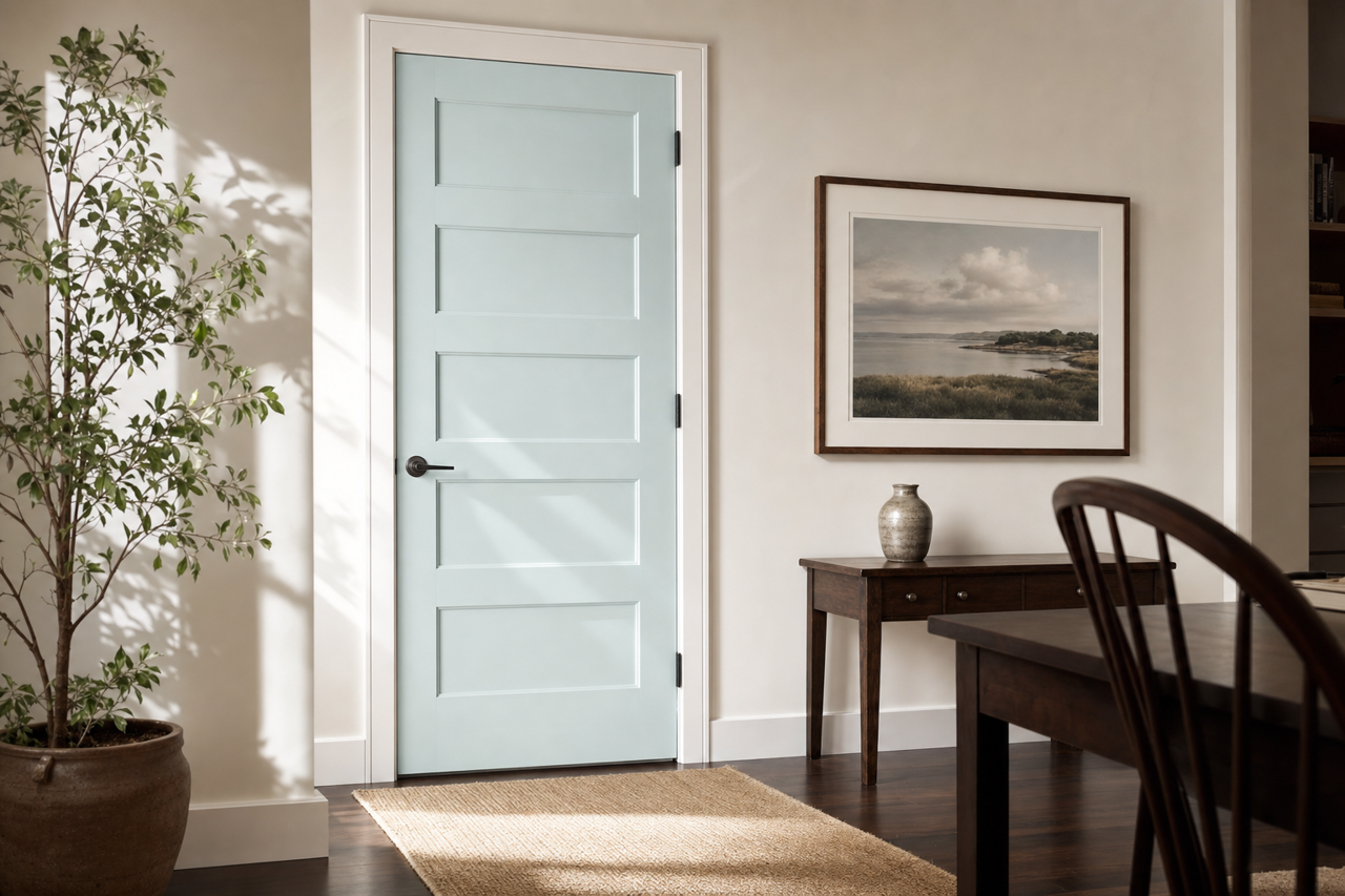 Polar by Benjamin Moore on interior-doors