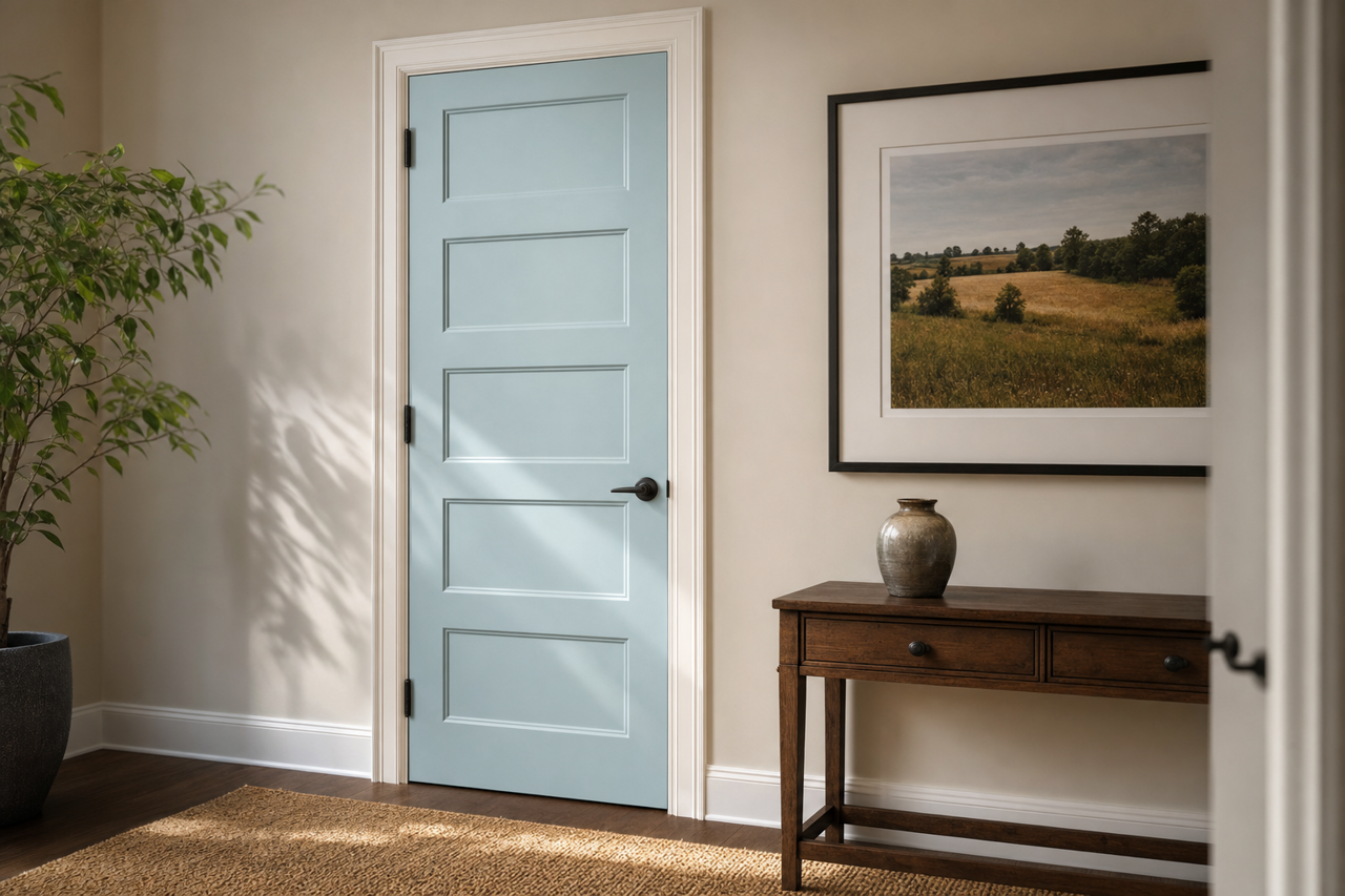 Heaven on Earth by Benjamin Moore on interior-doors
