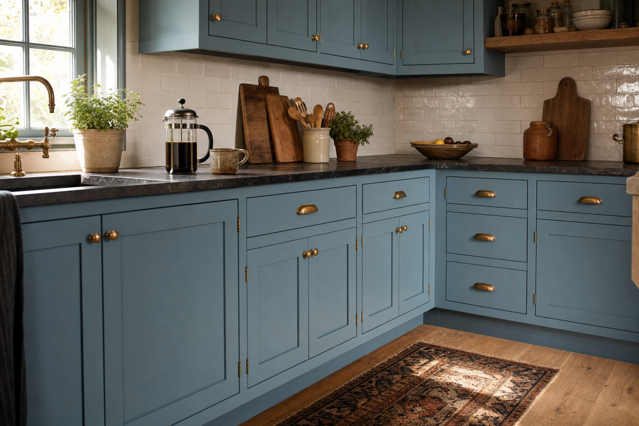 Sea by Benjamin Moore on cabinets